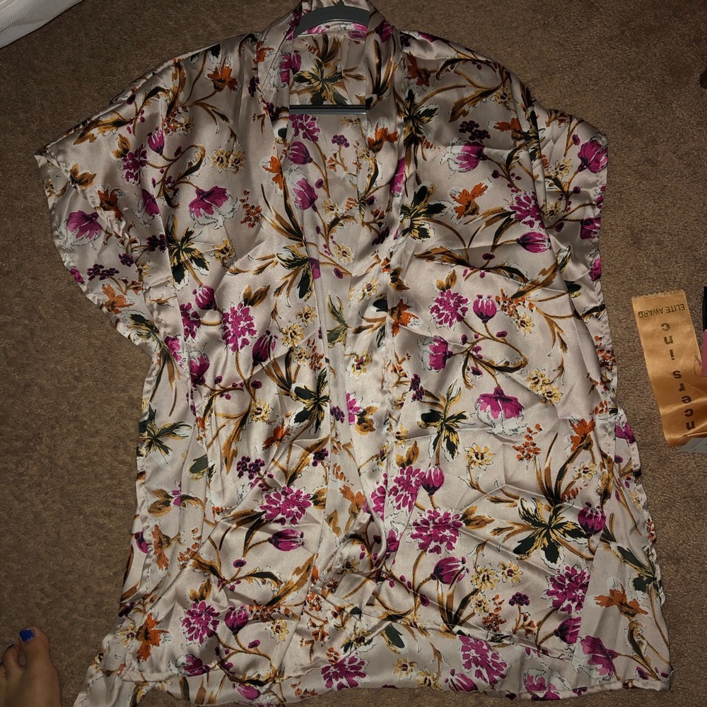 SILK KIMONO SHORT SLEEVED